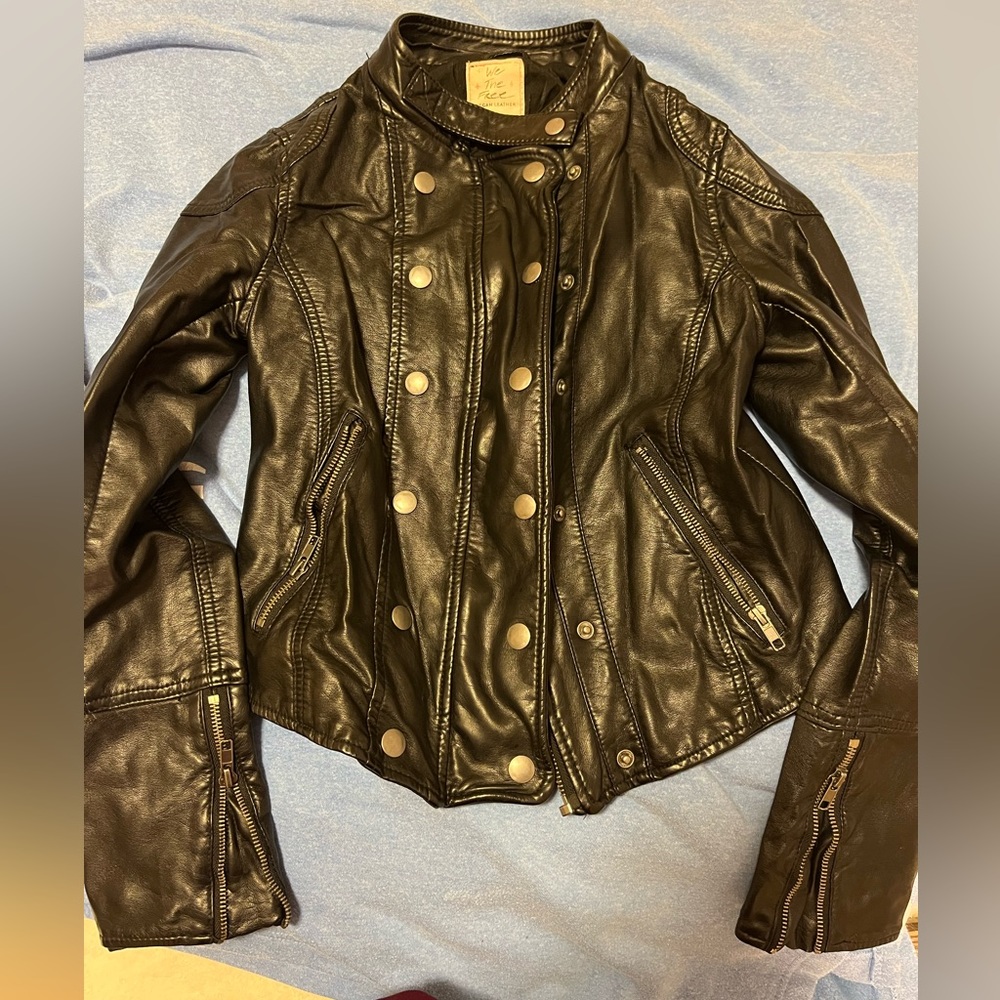 Women’s free people leather jacket